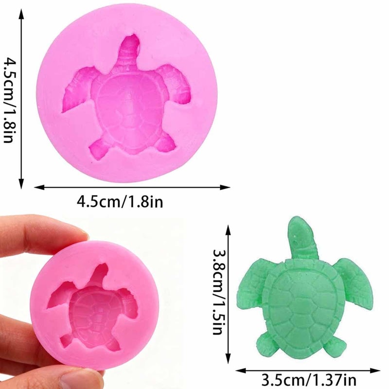 KuuGuu 6 PACK Sea Turtle Silicone Molds 3D Turtle Candy Fondant Mold Tortoise Chocolate Making Mould Cute Marine Animals Mold for Desserts DIY Baking Candy Cake Muffin Bread Decoration Tools ï¼ˆPinkï¼‰ - Image 2